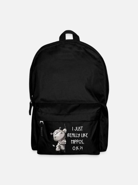 I Just Really Like Hippos I Nilpferd I Flusspferd - Rucksack - Schwarz