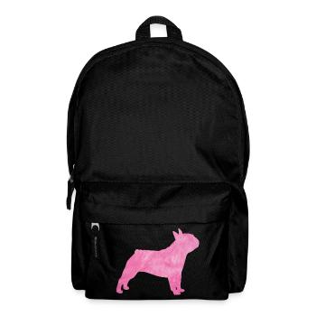 Carlin Chien à fourrure duveteuse Maître Maîtresse rose - Sac à dos - noir - Devant