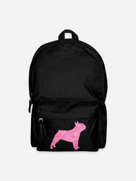 Mops flauschig Fell Hund rosa Herrchen Frauchen - Rucksack - Schwarz