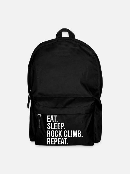 eat sleep rock climb repeat - Rucksack - Schwarz