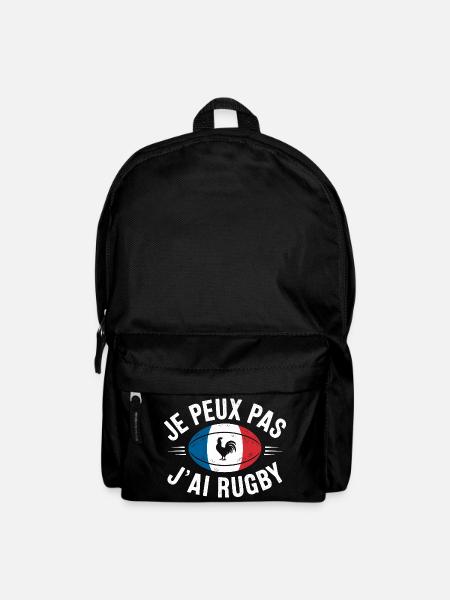 je peux pas j ai rugby - Sac à dos - noir