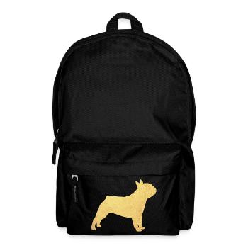 Mops Gold Hund Tierliebe deluxe Gassi Wauwau Wuff - Rucksack - Schwarz - Vorne