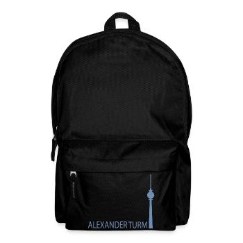 Minimalist silhouette of the Berlin TV Tower - Backpack - black - Front