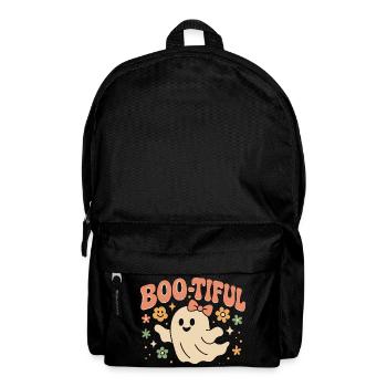 Boo-tiful Ghost Cute Funny Saying Halloween Design - Backpack - black - Front