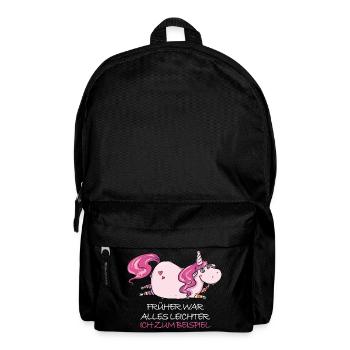 Lustige Dickes Einhorn Spruch Molliges Einhorn - Rucksack - Schwarz - Vorne