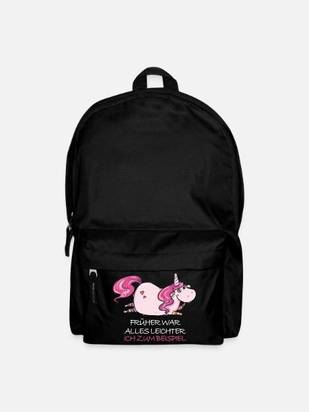 Lustige Dickes Einhorn Spruch Molliges Einhorn - Rucksack - Schwarz