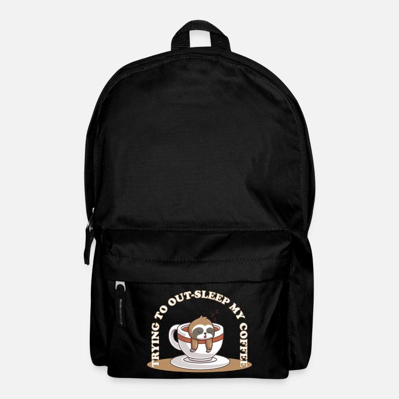 Trying to Out-Sleep My Coffee – Faultier Kaffee - Rucksack - Schwarz