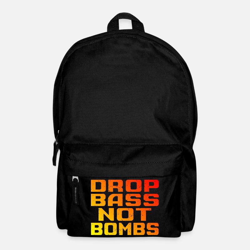 DNB Techno Drop Bass Not Bombs - Backpack - black