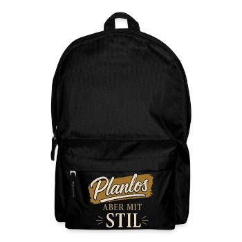 Planlos aber mit Stil - Rucksack - Schwarz - Vorne