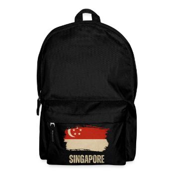 Grunge-Flagge von Singapur, ich liebe Singapur - Rucksack - Schwarz - Vorne