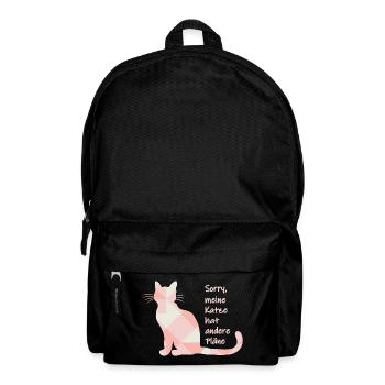Cat Saying - Sorry, my cat has other plans - Backpack - black - Front