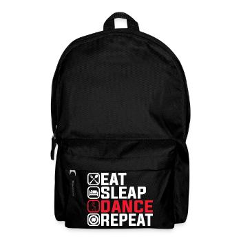 Eat Sleep Dance Repeat – Cooles Tanz Design - Rucksack - Schwarz - Vorne