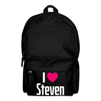 I Love Steven Pinkes Herz Ich liebe Steven - Rucksack - Schwarz - Vorne