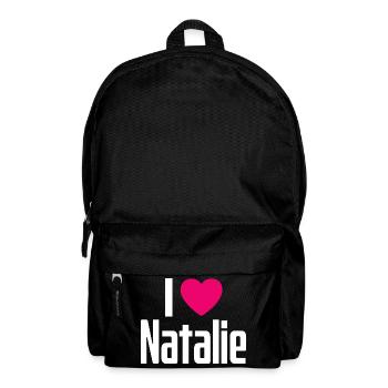 I Love Natalie Pinkes Herz Ich liebe Natalie - Rucksack - Schwarz - Vorne