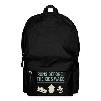 Laufende Mama, Papa, Joggende Eltern - Rucksack - Schwarz - Vorne