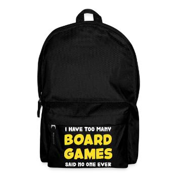 Zu viele Brettspiele Spruch - Rucksack - Schwarz - Vorne