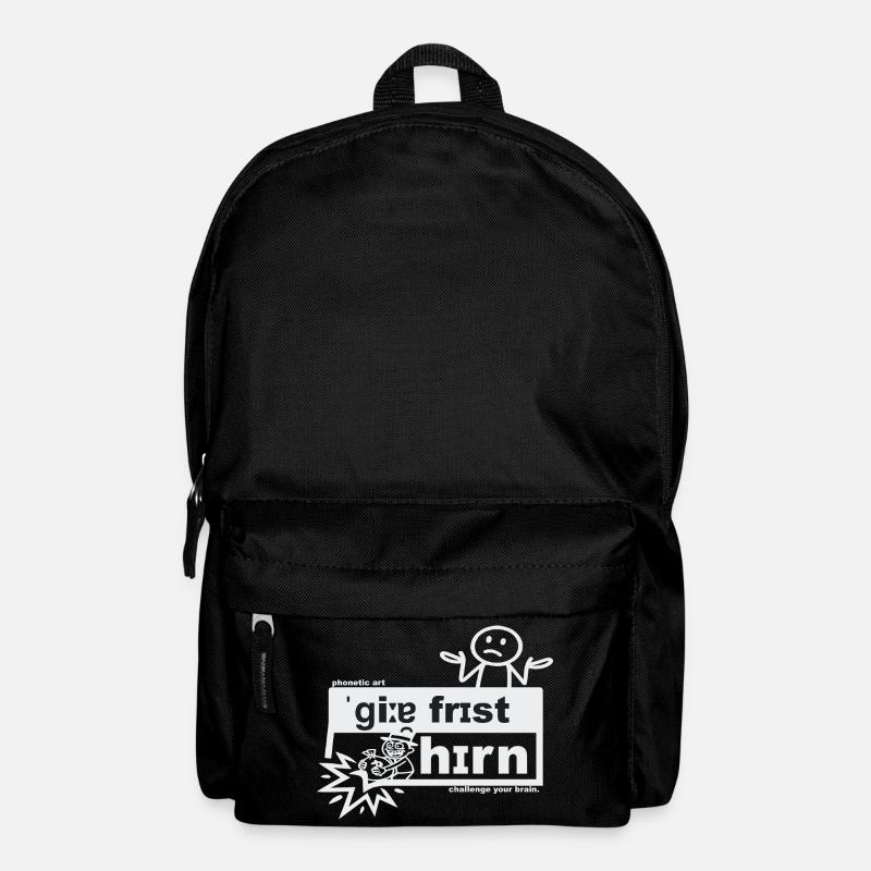 Gier frisst Hirn - phonetic art - Rucksack - Schwarz