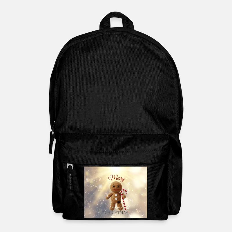 Lebkuchenmann mit Zuckerstange Weihnachten - Rucksack - Schwarz