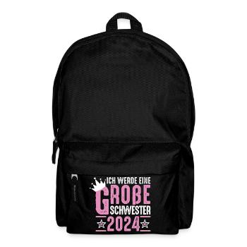 Große Schwester 2024 Pink Krone - Rucksack - Schwarz - Vorne