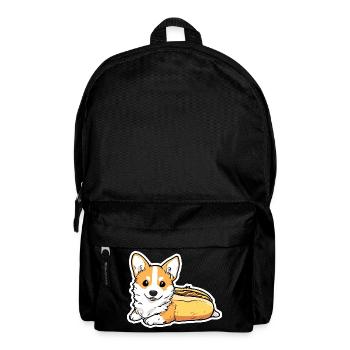 Collant en forme de pain pour hot-dogs Corgi mignon - Sac à dos - noir - Devant