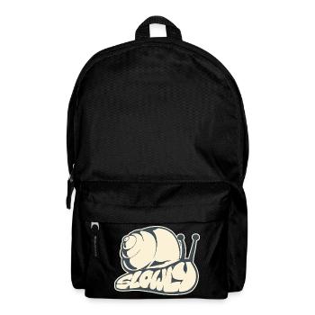 Langsam, gezeichnetes Wort (V2) - Rucksack - Schwarz - Vorne