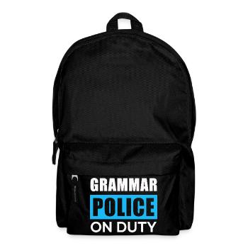La police de la grammaire en action - Sac à dos - noir - Devant