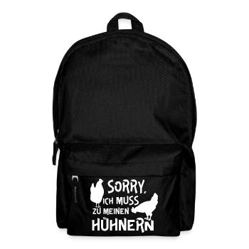 Fans de poulet - - Coq - Poulet fou - Sac à dos - noir - Devant
