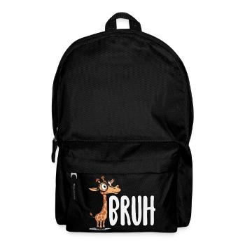 Bruh Giraffe with Glasses Funny Meme - Backpack - black - Front