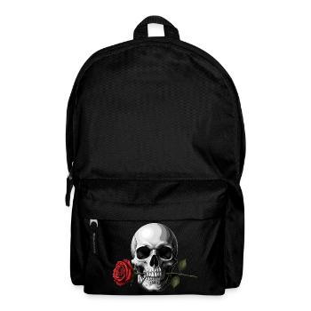 Skull Rose Motif for Rock Fans Tattoo Gothic - Backpack - black - Front