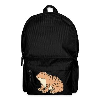 Orangefarbene Kröte mit Retro-Streifen, getigerten Streifen - Rucksack - Schwarz - Vorne
