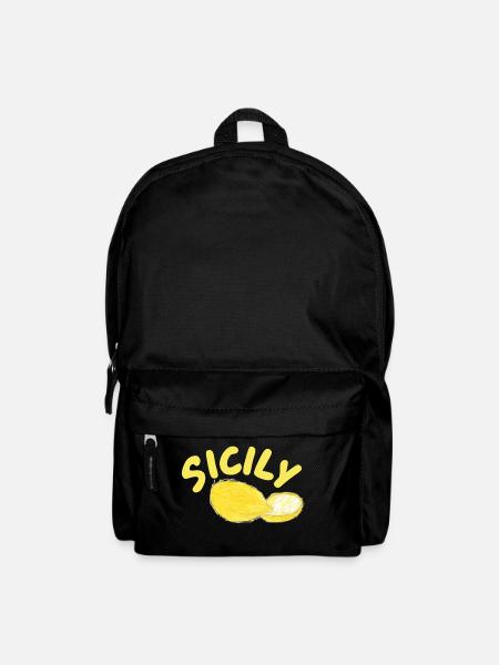 Sicily Lemons Illustration - Sicily - Backpack - black