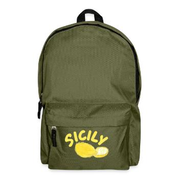 Sicily Lemons Illustration - Sicily - Backpack - olive green - Front