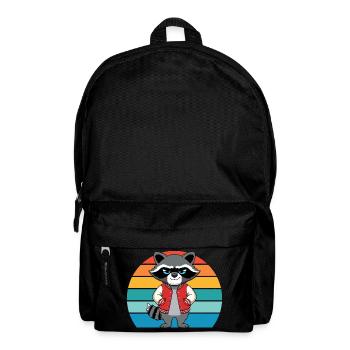 Naughty Retro Raccoon for Raccoon Lovers - Backpack - black - Front