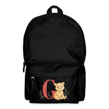 Aquarell Bär mit Buchstabe G - Rucksack - Schwarz - Vorne
