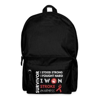 Stroke Survivor - I Stood Strong Fought Hard - Backpack - black - Front