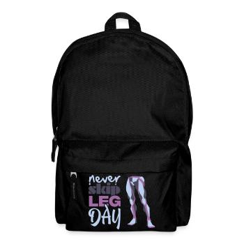 Never Skid Leg Day Grafik - Rucksack - Schwarz - Vorne