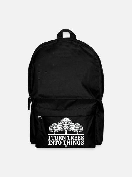 I Turn Trees Into Things Carpenter Humor carpenter - Backpack - black