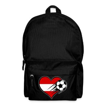 Austria Flag Football with Heart - Backpack - black - Front