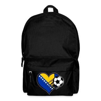 Bosnien Flagge Fußball mit Herz - Rucksack - Schwarz - Vorne