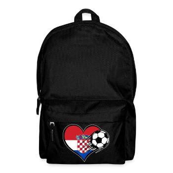 Kroatien Flagge Fußball mit Herz - Rucksack - Schwarz - Vorne