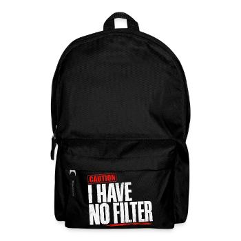 Attention : je n’ai pas de filtre sarcasme ironie humour - Sac à dos - noir - Devant