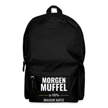 Morgenmuffel zu 100% – Brauche Kaffee - Rucksack - Schwarz - Vorne