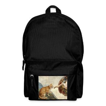 Chat gifle la main de Dieu Mème des chats drôles - Sac à dos - noir - Devant