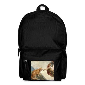 Cat Slaps God's Hand Funny Cats Meme - Backpack - black - Front