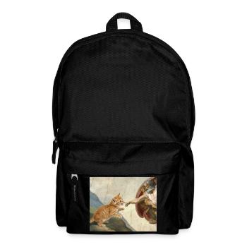 Cat Slaps God's Hand Funny Cats Meme - Backpack - black - Front