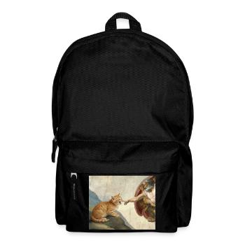 Cat Slaps God's Hand Funny Cats Meme - Backpack - black - Front