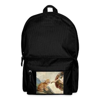 Cat Slaps God's Hand Funny Cats Meme - Backpack - black - Front