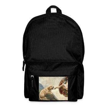 Dog God Hand Golden Retriever Dog Meme - Backpack - black - Front