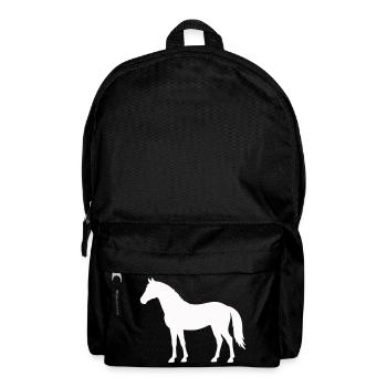 Horse silhouette in white on black - Backpack - black - Front