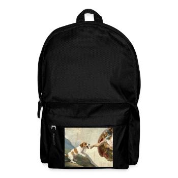 Dog God Hand Beagle Dog meme - Backpack - black - Front